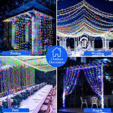 Multicoloured 200LED Curtain Fairy Lights 2Mx2M USB Remote Timer